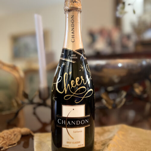 Champagne bottle with calligraphy by KeeKee Creates