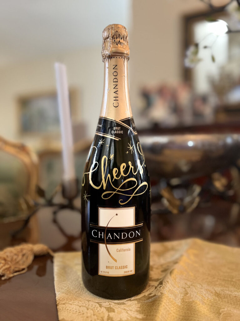 Champagne bottle with calligraphy by KeeKee Creates