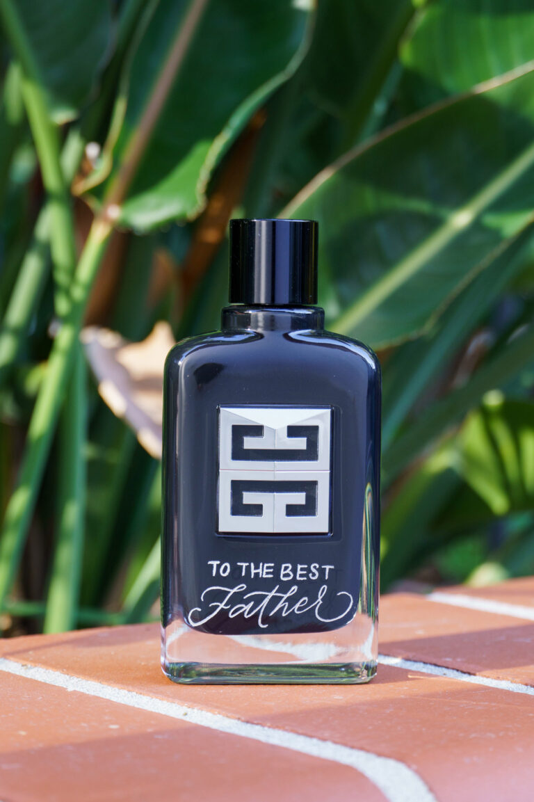 Engraved Givenchy Gentlemen Society perfume bottle for Father's Day by KeeKee Creates, silver-filled.